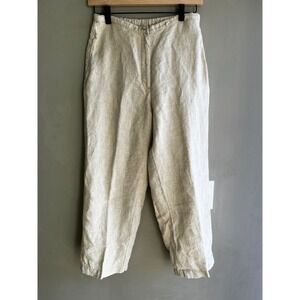 LL Bean 100% Linen Flowy Pants Size 6 Boho Casual Summer Beach Fall